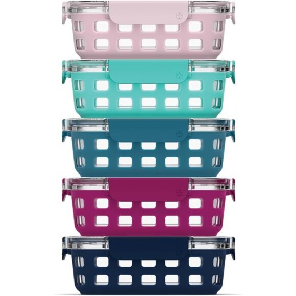 Ello Duraglass 3.4 Cup Meal Prep Sets 10Pc, 5 Pack Set- Glass Food Storage - Picture 1 of 7